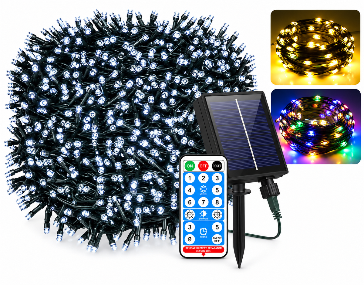 🌞OFERTA IMPERDIBLE! Luces Solares 20 METROS + 200 LUCES — Ilumina y ahorra 💡